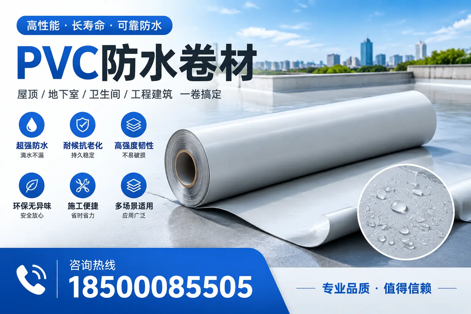 PVC防水卷材的防水效果评测，适合承德的科学依据